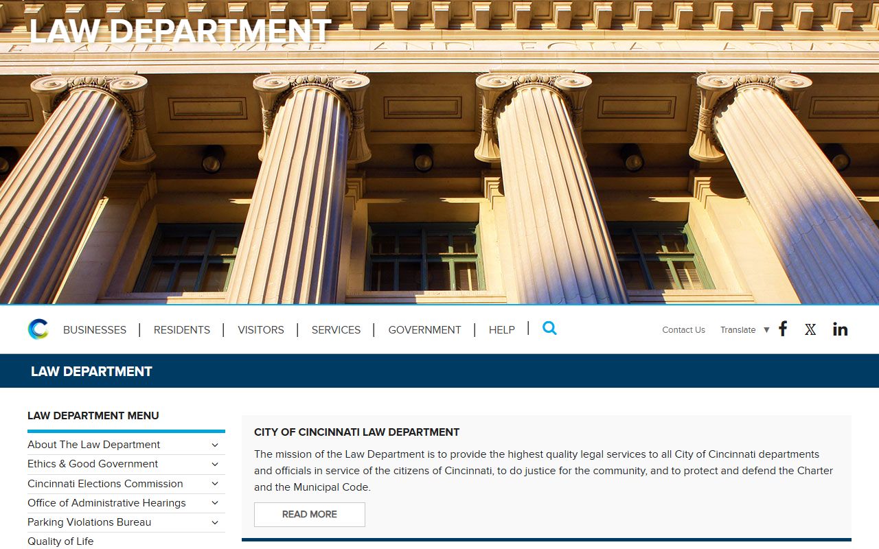 Cincinnati City Solicitor's Office website for DUI prosecution records