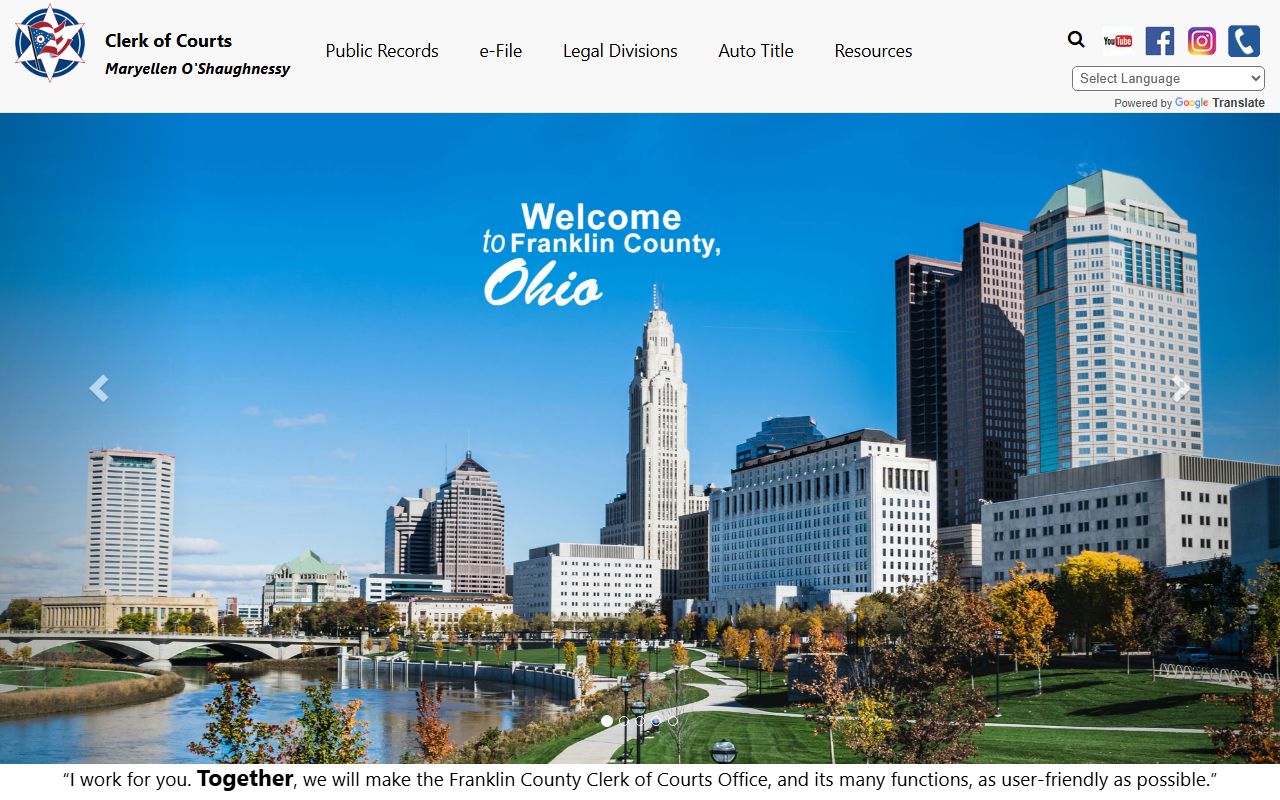 Franklin County Clerk of Courts case search for Columbus felony DUI records