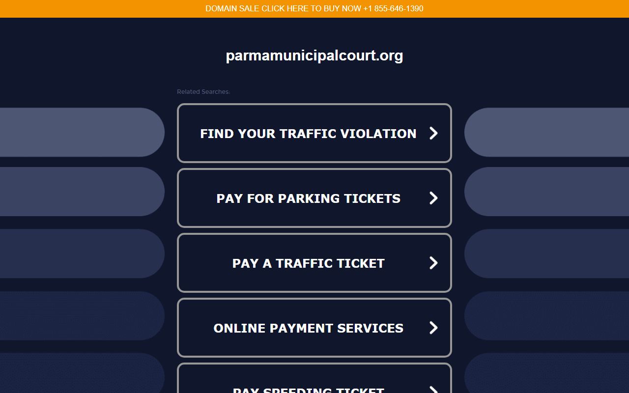 Parma Municipal Court website for DUI records search