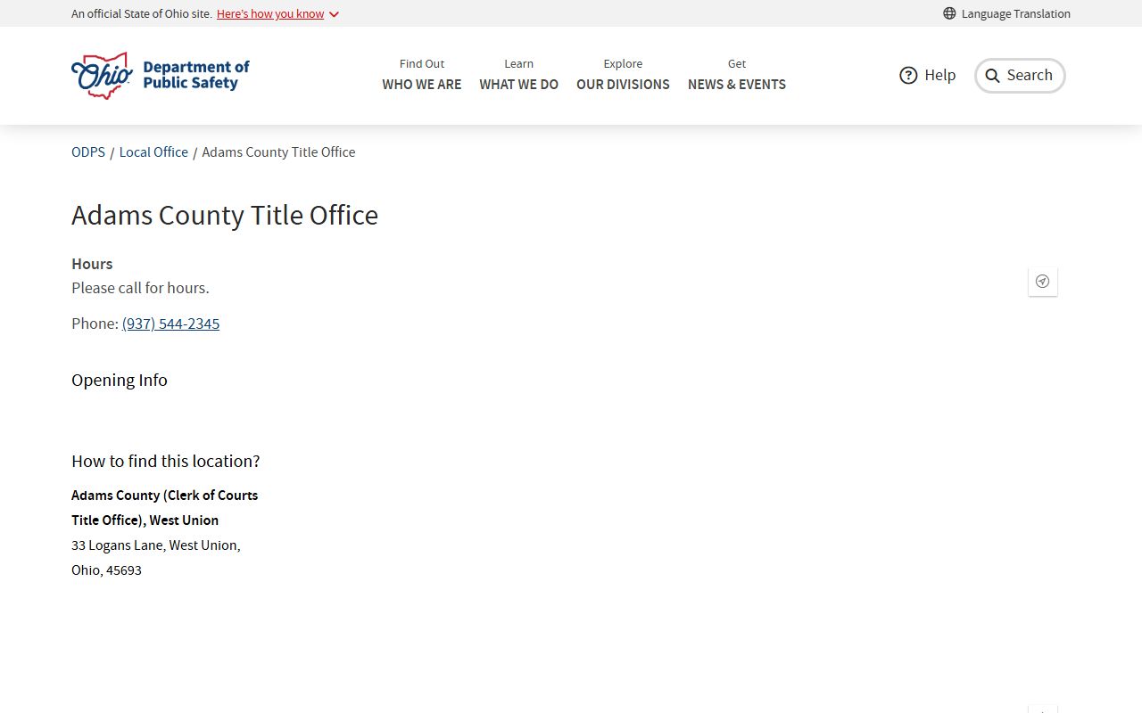 Adams County Clerk of Courts office for DUI records access