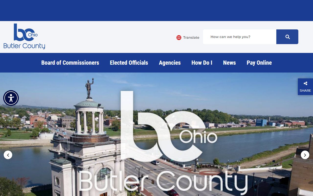 Butler County official website for DUI records access