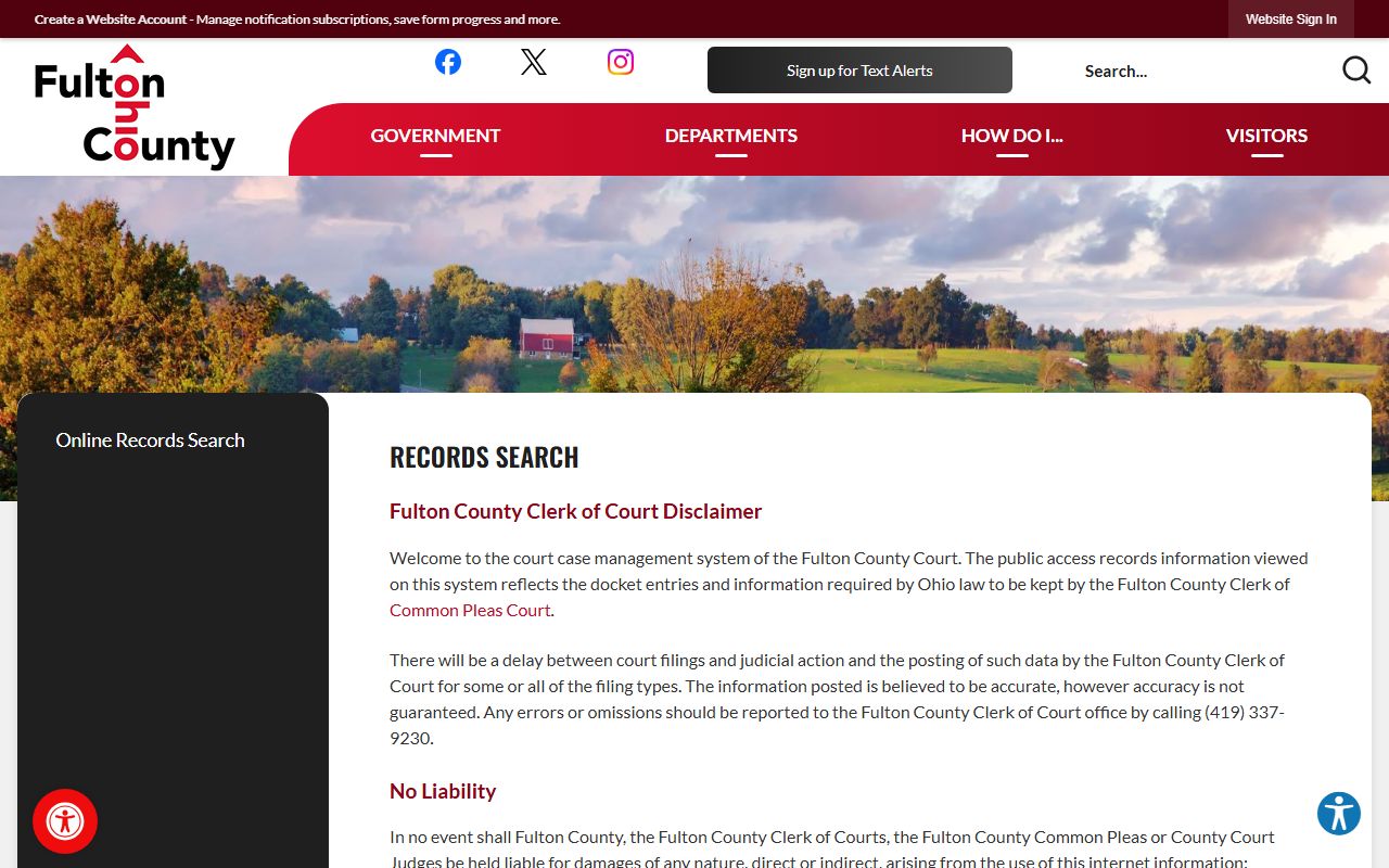 Fulton County Common Pleas Court record search for DUI cases