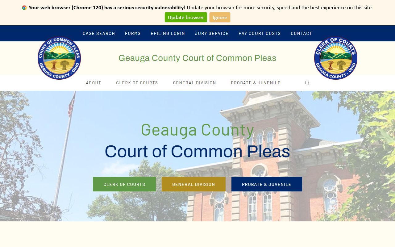Geauga County Common Pleas Court for DUI records access