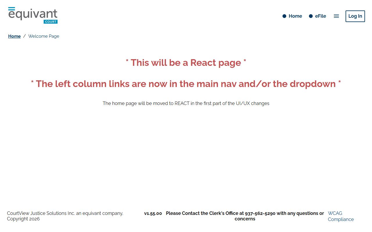 Greene County Clerk of Courts e-services portal for DUI records