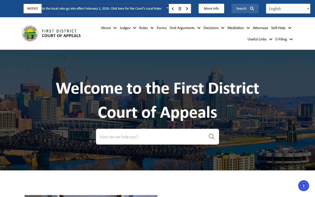 First District Court of Appeals serving Hamilton County DUI appeals