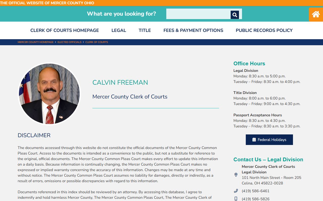 Mercer County Clerk of Courts office for DUI records access