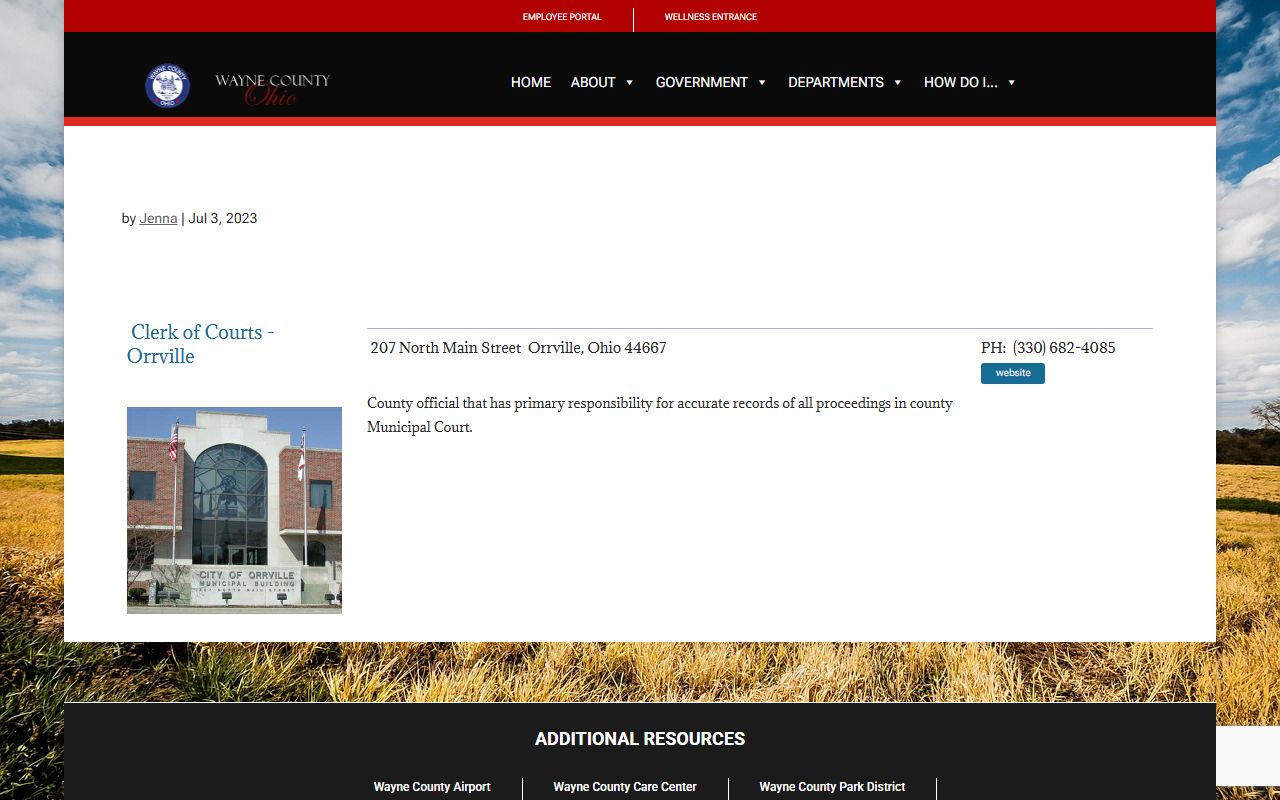 Wayne County Clerk of Courts office for DUI records access